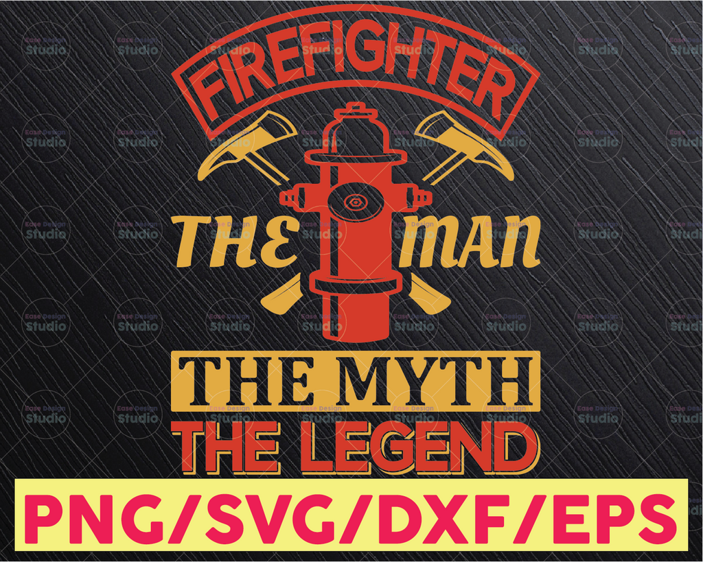 Firefighter The Man The Myth The Legend firefighter flag svg, fireman svg, fire department svg, thin red line svg, red line svg