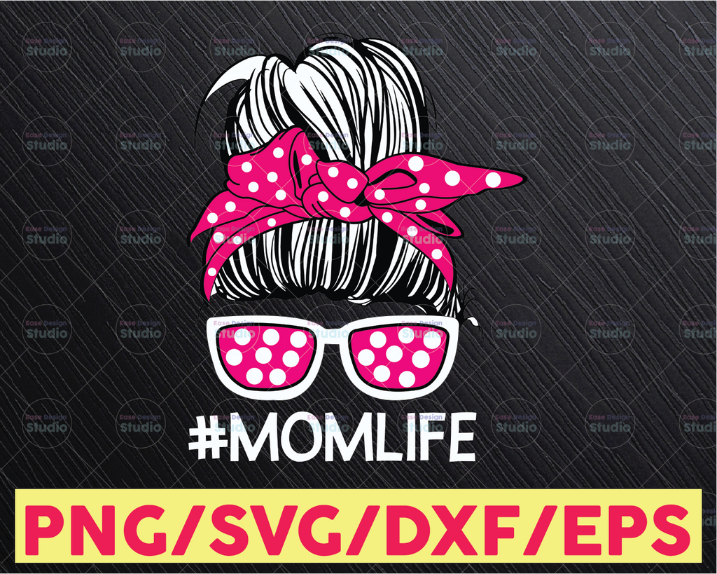 Momlife svg, Polka Dots Svg, Mom Life svg, Messy Bun svg, mom skull svg, Mom life Kid Life Png, mom and daughter svg - Cricut & Silhouette