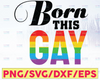 Born this Gay I'm In LGBTQ Pride svg, Cricut Cut File, png eps, Clipart Digital File