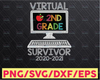 Hello Virtual Second Grade Survivor  PNG - Back To School png - 2nd Grade png , Sublimation, Transfer, Digital Download