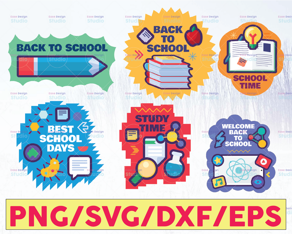 Back To School Stickers Set, Classroom Clipart, School Clipart, Planner Clipart, School Stickers, Instant Download, Planner Stickers