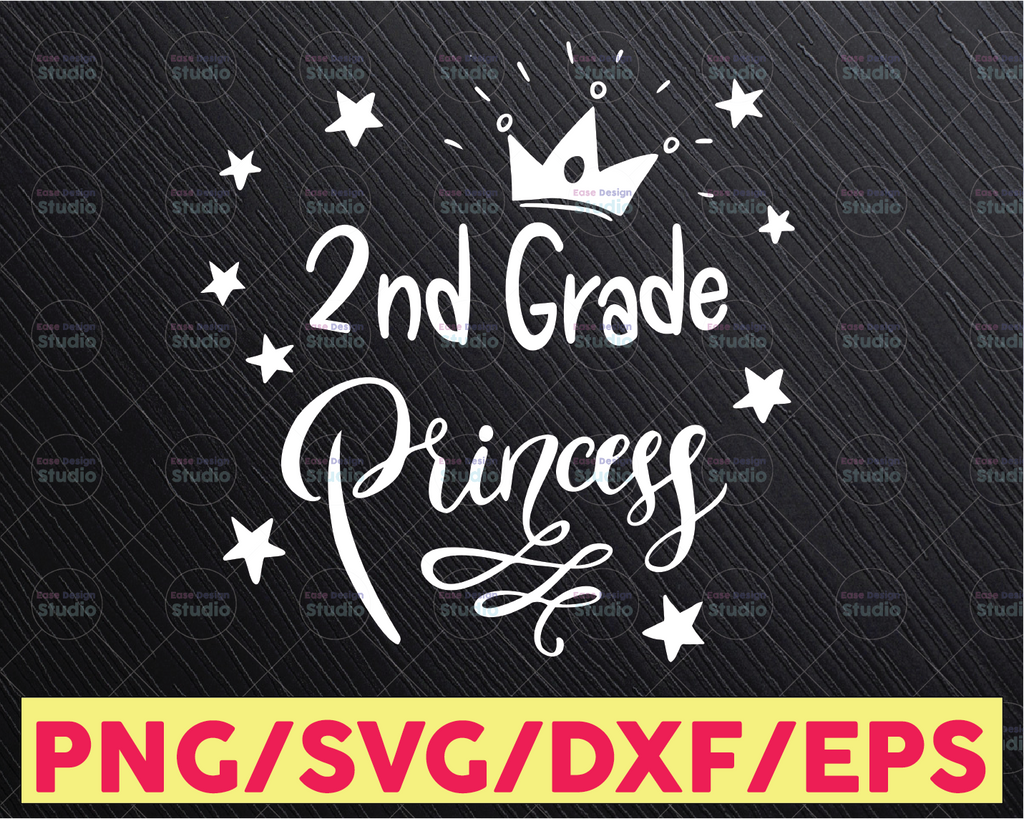 2nd Grade Princess Svg, 2nd Grade Svg File, Princess Svg,Second Grade, 2nd, Back to School Svg, for Girls