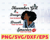 I'm A November Girl I'm Stronger Than you Believe Braver Than You Know SVG, Birthday in November SVG Png Eps Dxf Jpg Instant Download