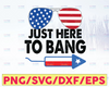 Just Here To Bang SVG 4th Of July Flag Fireworks Firecrackers Sunglasses Independence Day Cut File PNG JPG Vector