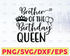 Brother of the birthday queen svg, Birthday Queen svg, Birthday Queen with crown svg, Birthday Queen png, brother svg,bro svg, sibling svg