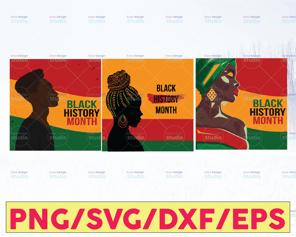 Black History Month Afro SVG Png Jpg Black Woman and Man in Cutting File for Cricut and Silhouette