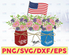 Wife Mom Nana Patriotic Flower American Flag Independence Day PnG, Patriotic PNG, America PnG, Sublimation