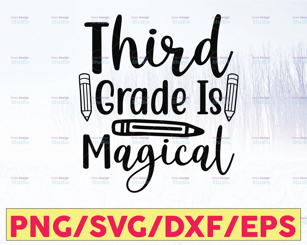 Third Grade is Magical Svg, Girl 3rd Grade Svg, Unicorn Svg, Back to School Shirt Svg, First Day of School Svg Cut File for Cricut, Png, Dxf