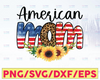 American Mom PNG Leopard Sunflower 4th of July sublimation PNG designs downloads, Patriotic png design, Patriotic png shirt design