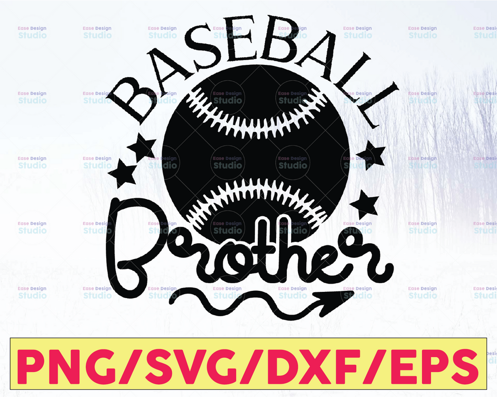 Baseball brother SVG - Cut file - DXF file - Baseball Brother svg  svg - baseball cut file - Brother svg - Love baseball svg - Baseball SVG