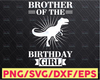 Brother of the Birthday Girl svg, Dinosaurus Baby Girl, Kids Birthday Party, Birthday Gift, Birthday SVG file, Cut Files, Birthday SVG