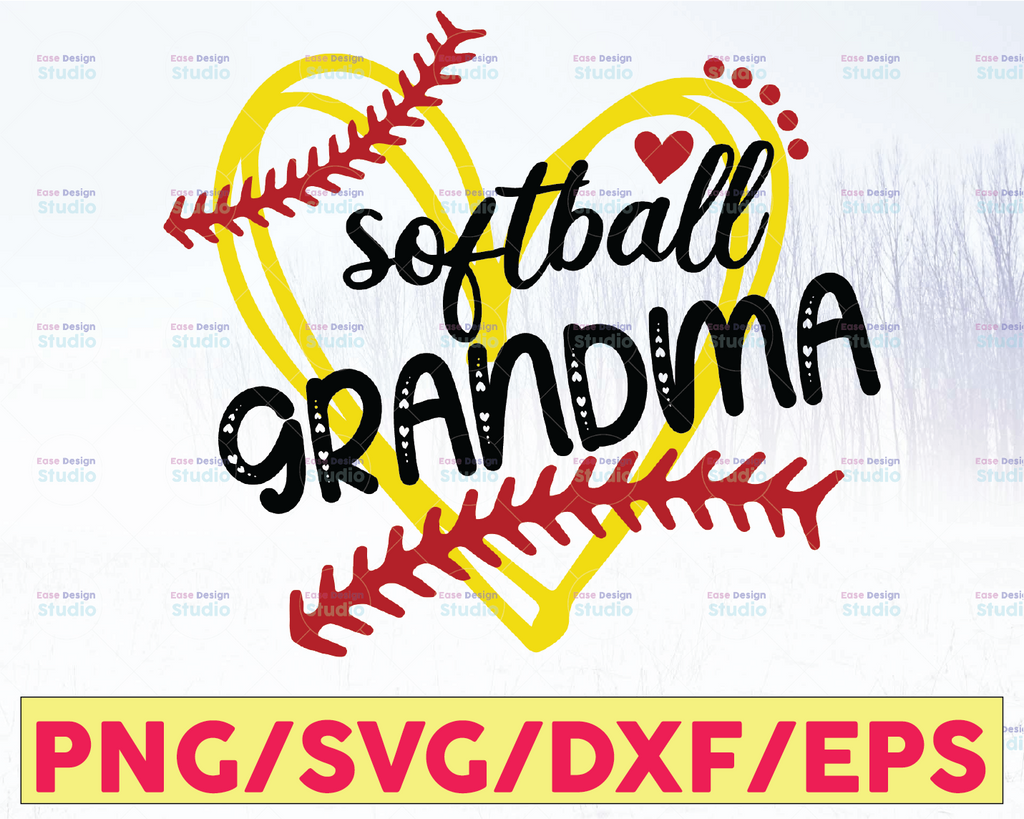 Softball svg, Softball Grandma SVG, softball heart svg, Softball svg  design, softball cut file, softball grandma cut file Digital download