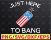 Just Here To Bang SVG 4th Of July Flag Fireworks Firecrackers Independence Day Cut File PNG JPG Vector