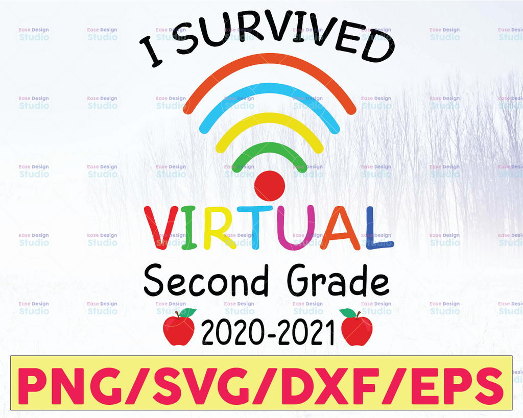 I Survived Virtual Fourth Grade End of Year Distance Learning, Day of School 2021, Virtual School Svg Png Dxf Eps,File Clipart Cricut.