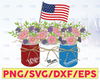 Wife Mom Grammy Patriotic Flower American Flag Independence Day PnG, Patriotic PNG, America PnG, Sublimation