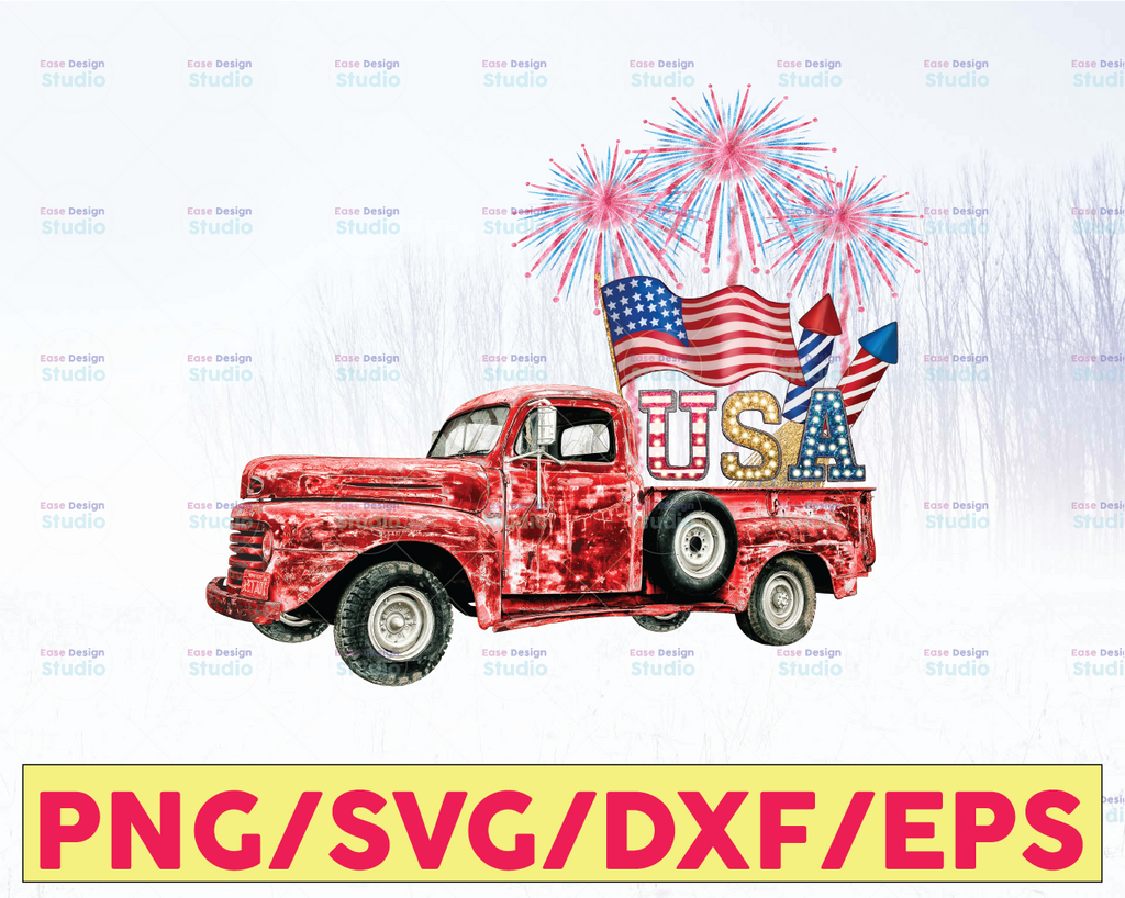 American flag truck png, 4th of July sublimation PNG designs downloads, Independence Day Design, Patriotic png design, Patriotic png design