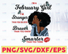 I'm A February Girl I'm Stronger Than you Believe Braver Than You Know SVG, Birthday in February SVG Png Eps Dxf Jpg Instant Download