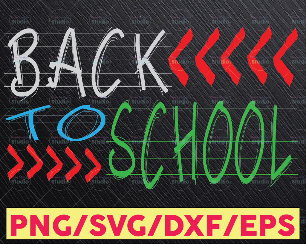 Back To School SVG, Hand Drawn School Clipart, School Supplies, Notebook, Scissors, Pencils Clipart,SVG,PNG file