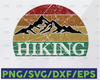 Retro Hiking SVG mountain hike - hiking svg, camping svg, mountain svg, travel svg