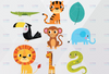 Safari Animals Clip art - Cute animals Only Png- clipart - Jungle Clip Art - Digital download - Jungle Animals Digital Stickers