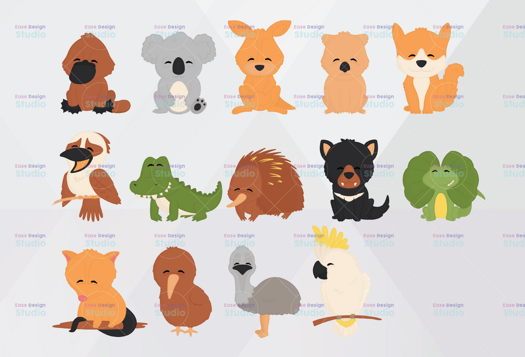 Australia Animal Clipart png- New Zealand Animal png- Cute Animal Clip Art - Only PNG