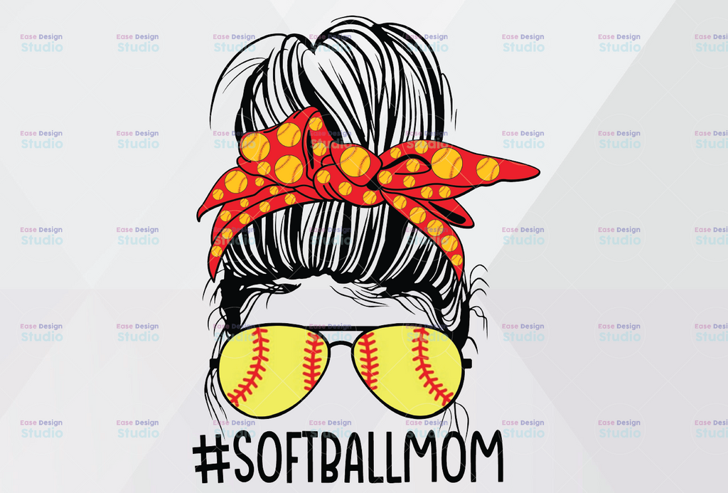 SOFTBALLMOM png, Softball png, Mother png, Mom png, Sport Mom png, Messy Bun png, Sport png, Softball Sunglasses png,