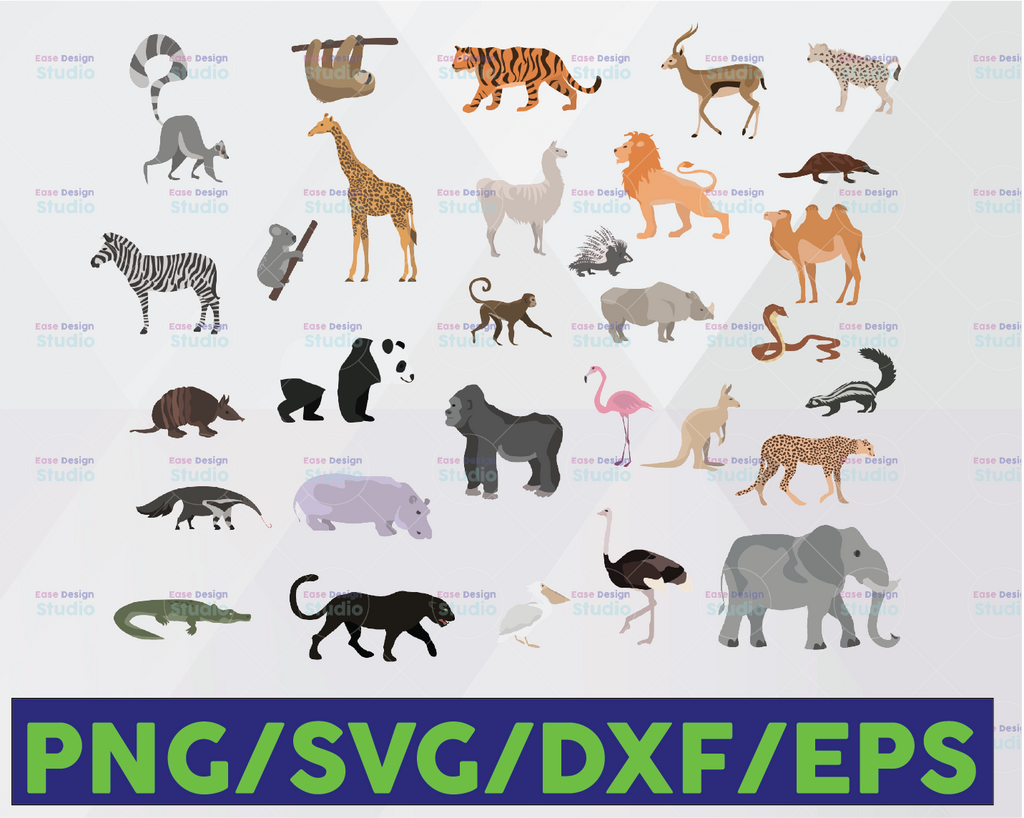 30 African Animal SVG - African Animal Silhouette - Animal Bundle SVG - African Animal Clipart - SVG Cut Files - Animal Svg