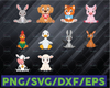 Cartoon Animals Svg, Animals for Kids Svg, Forest Animal Clip Art, Wild Cute Garden Rabbit Cow Tiger Pig Graphic Svg Download