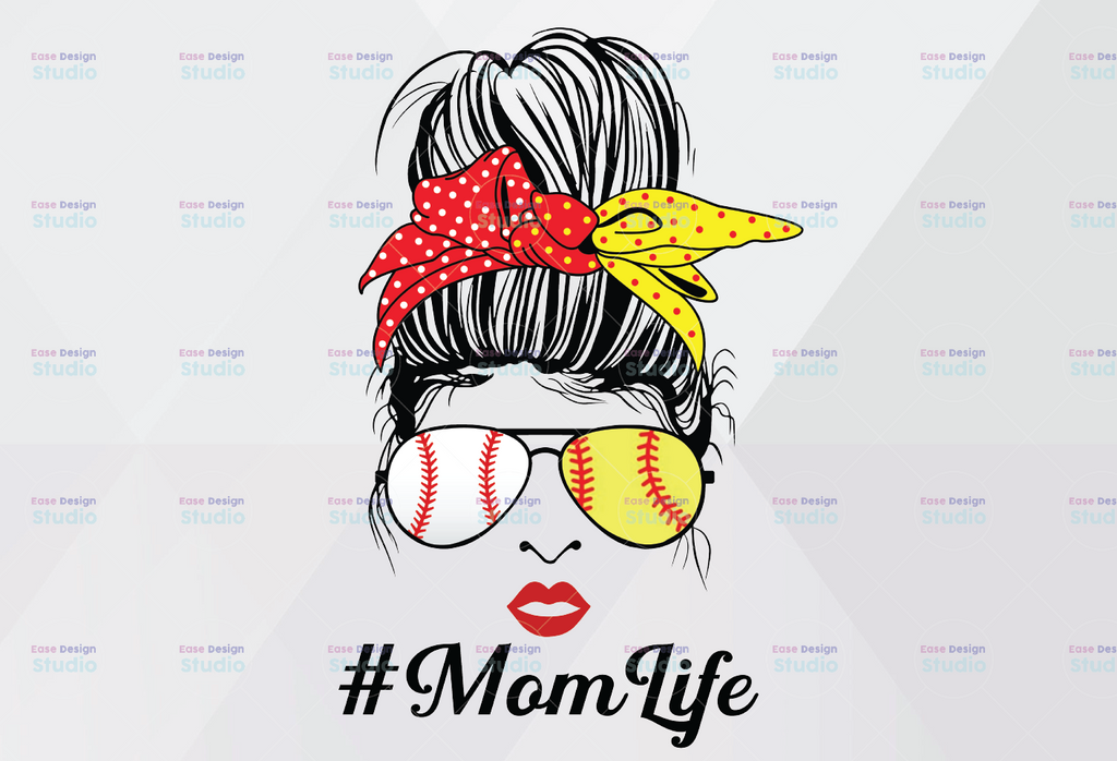 MomLife png, MomLife baseball png, Womens Dy Mom Life Softball Baseball png, Mothers Day png, Messy Bun png, Mom Softball Baseball png