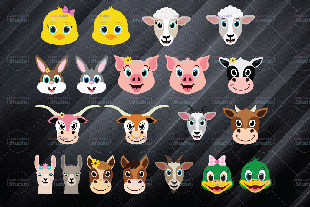 Farm Animals Png, Farm Animals Png Bundles, Barnyard Clipart, Barnyard Animals Only Png Files