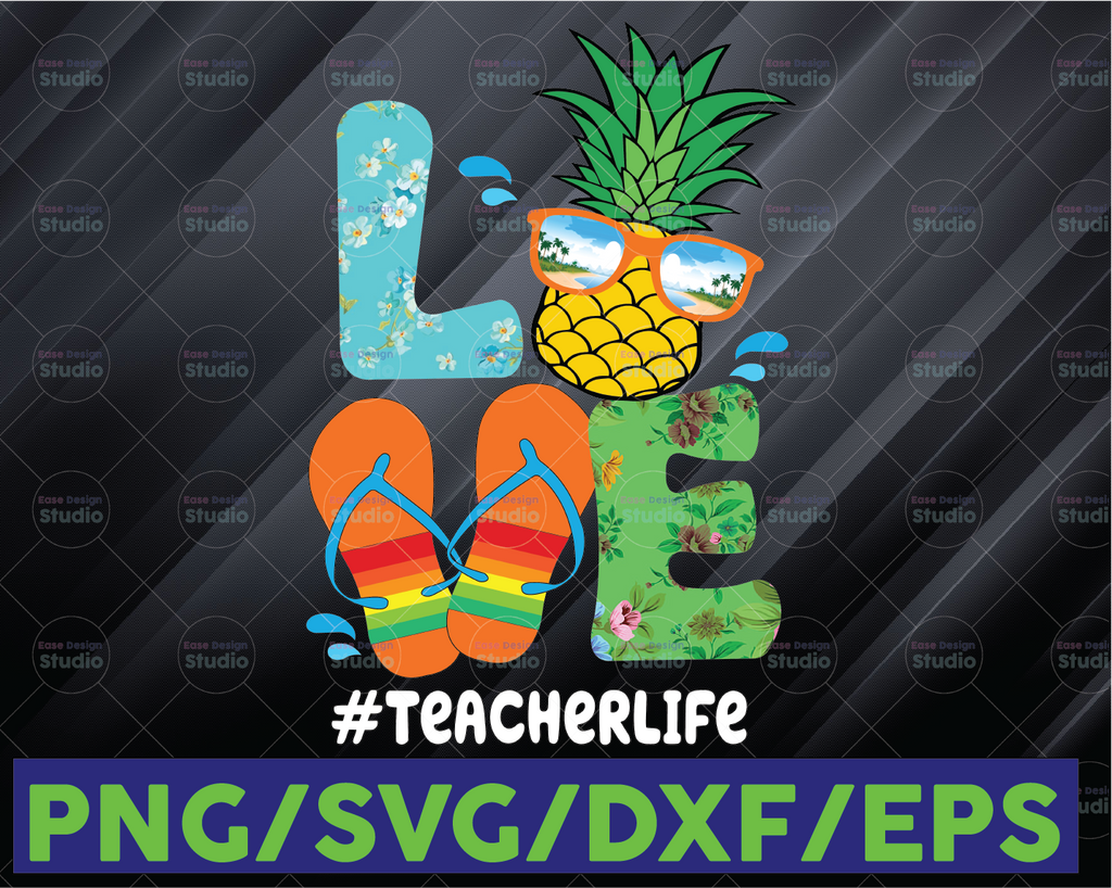 Sunshine Love PNG, Pineapple Paraprofessional Para Teacher Life summer Last day of school Digital PNG