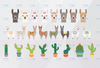 Llama Clipart, Llama Clipart Bundle, Llama Cactus Clipart, Llama Birthday Clipart, Fiesta, Colorful, Decorated Llama, Party Llama Art PNG