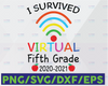 I Survived Virtual First Grade End of Year Distance Learning, Day of School 2021, Virtual School Svg Png Dxf Eps,File Clipart Cricut.