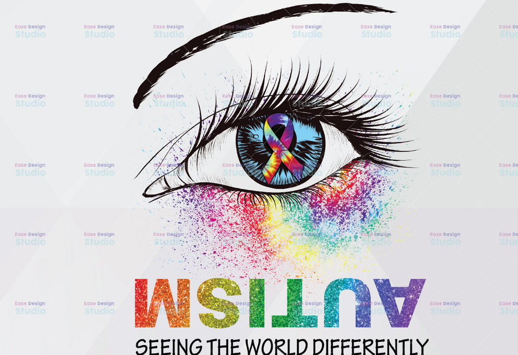 Autism - Seeing the World Differently Autism Awareness digital Png file for Sublimation printing