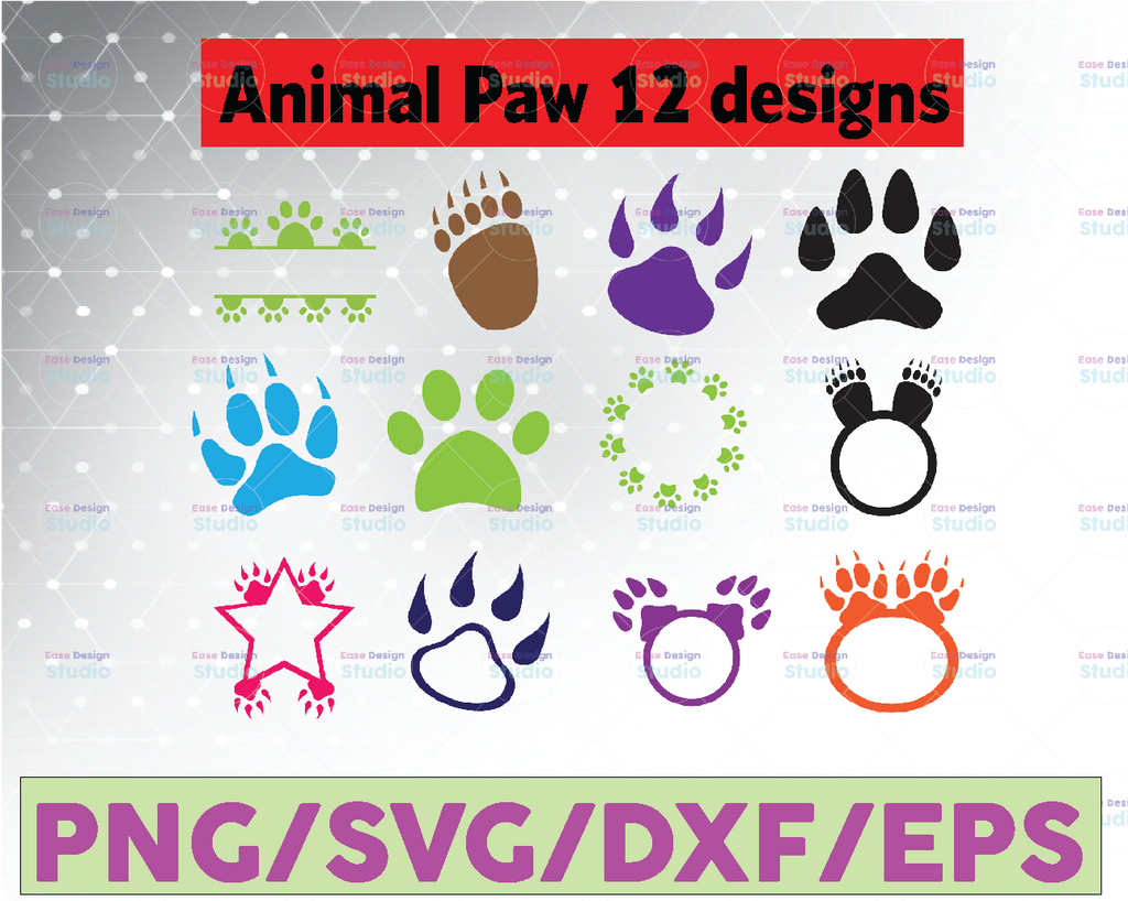 Paw SVG - Animal Paw Svg - Paw Silhouette - SVG Cut Files - Paw Bundle SVG - Paw Clipart - Paw Cut File - Paw Vector - Instant Download