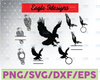 Eagle SVG Bundle, Eagle SVG, Eagle Clipart, Eagle Cut Files For Silhouette, Files for Cricut, Vector, Bold Eagle Svg, Dxf, Png, Eps, Design