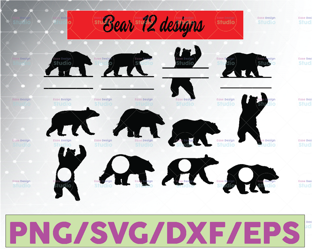 Bear SVG - Animal Svg - Bear Silhouette - SVG Cut Files - Bear Bundle SVG - Bear Clipart - Bear Cut File - Bear Vector - Instant Download