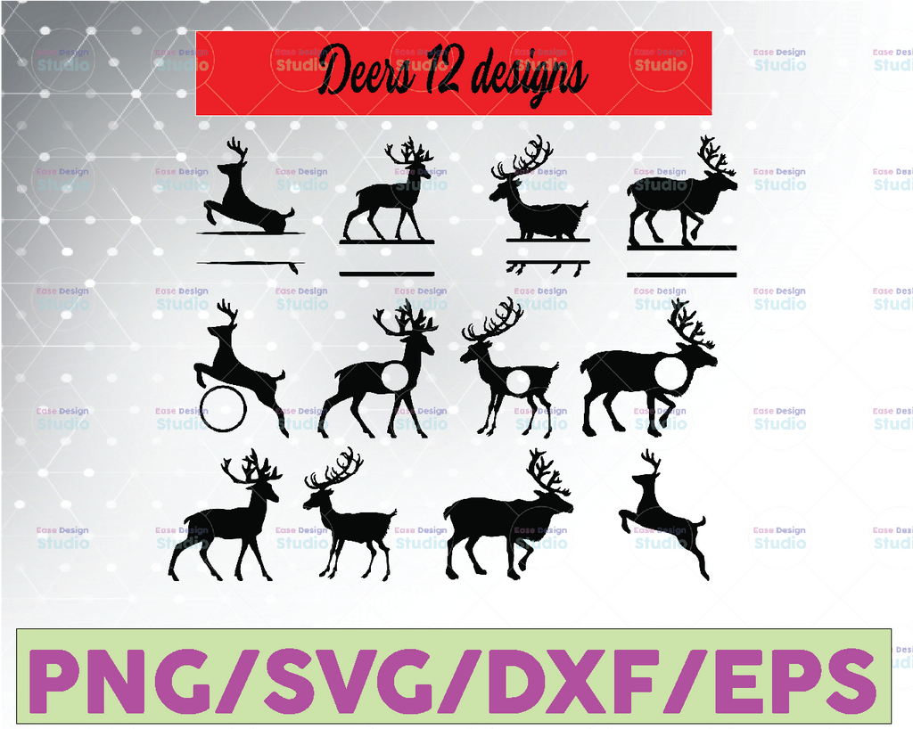 Deer SVG - Mega Bundle Deer SVG - Deer Bundle SVG - Deer Silhouette - Deer Cut File - Deer Clipart - Deer Antler Svg - Animal Cut File