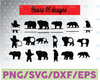 Bear SVG bundle svg, bear family clip art bundle, baby, sister, brother, JPG, PNG, svg cut files, instant download