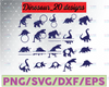 Dinosaur Bundle Svg, Dinosaur Svg, Dinosaur Silhouette Svg, Dinosaur Clipart, T-Rex Bundle Svg, T-Rex Silhouette Bundle, Svg Cricut Fil