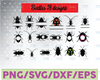 Insect SVG, Insects Bundle SVG Files for Silhouette and Cricut. Insect Clipart, Bugs SVG, Dragonfly, Ladybug, Butterfly, Spider,Bee, Cricket