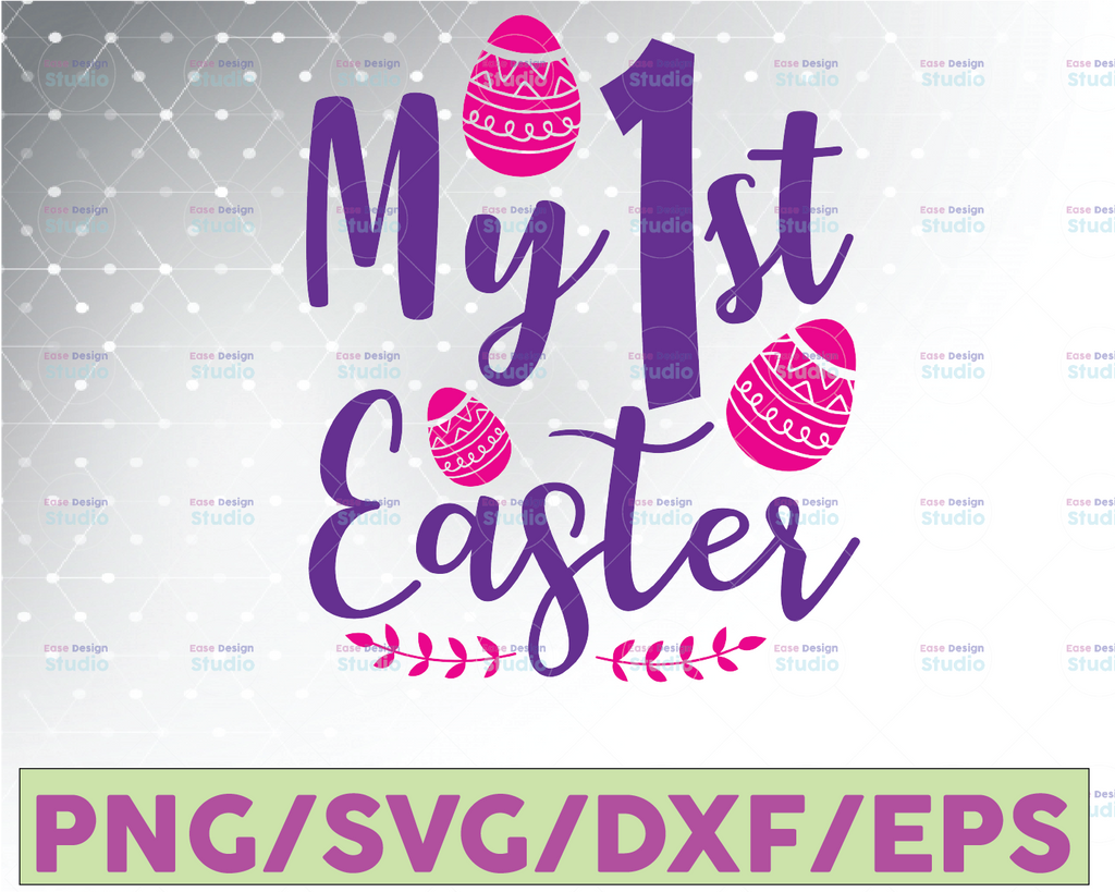 My First Easter SVG, Baby Shirt Design, Bow Easter Girl SVG, My 1st Easter SVG, Bunny Ears, Bunny Rabbit Svg, Instant Download, Dxf, Cricut