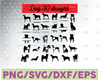 Dog Silhouette SVG Bundle | Dog Breed SVG Clipart Shapes | Dog Breeds Svg Cut File Dog Png Lab Svg Chihuahua Svg File for Cricut