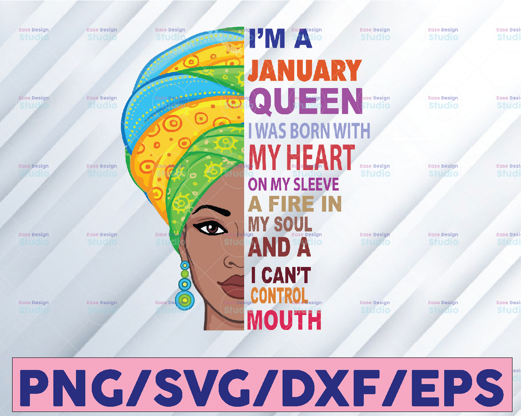 January Women, I'm an January Queen, January Born Woman Sublimated Printing INSTANT DOWNLOAD / PNG Printable / Digital Print Design