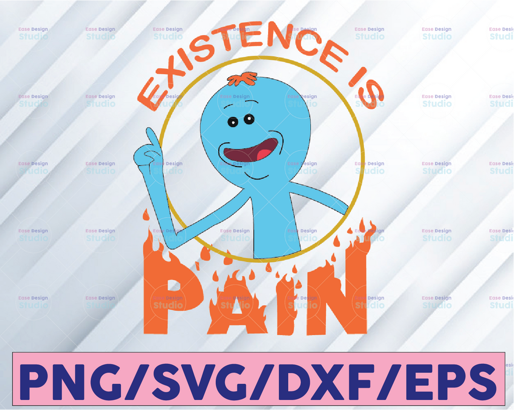 Mr.Meeseeks svg, Rick and Morty Existence Svg, Rick and Morty Meme Svg Existence is pain, Rick and Morty peace, Meeseeks png eps dxf