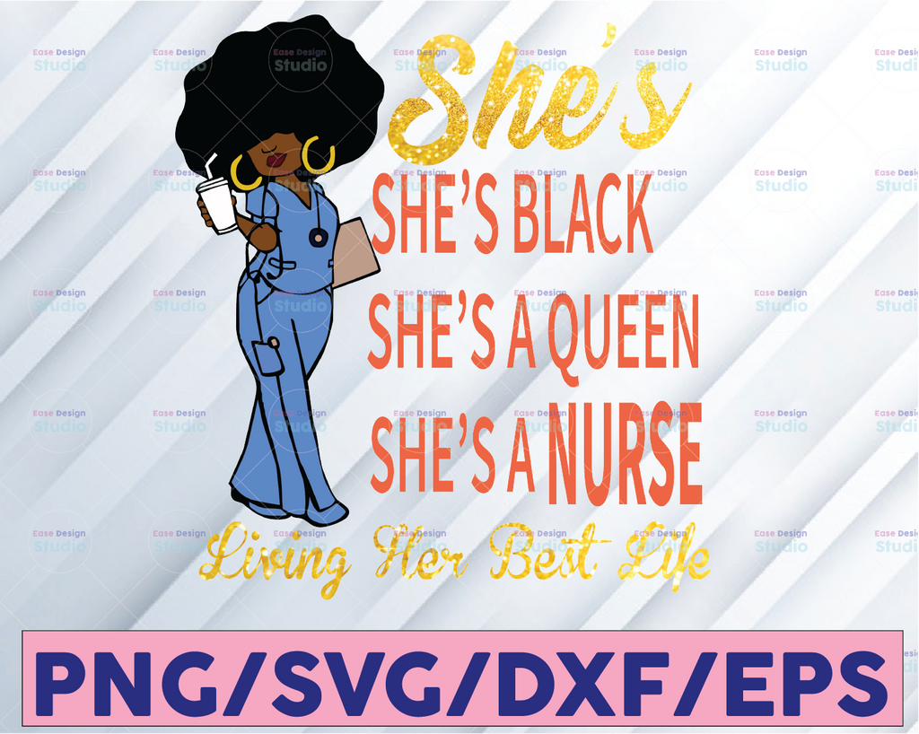 Black Queen Healthcare Worker She's Black She's Queen png, Nurse Quarantine png, Nurse Gift PNG/ Sublimation Printing