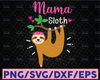 Sloth Svg, Png, Jpg, Dxf, Sloth Cut File, Mama Sloth Svg, Baby Sloth Svg, Sloth Vector, Sloth Design, Silhouette, Cricut, Sublimation