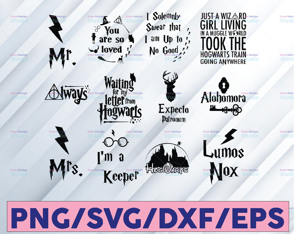 Harry Potter svg bundle, Wizard Svg Bundle, Hogwarts school emblem svg, Hogwarts Alumni SVG, I Solemnly Swear I Am Up To No Good SVG
