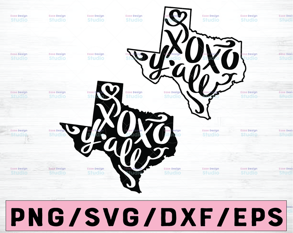 Texas Valentines Day Cut File | Texas Valentine SVG Cut File | Valentines Shirt Cut File | XOXO Y'all Cut File | Southern Valentines Day Svg