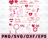 Valentine Svg Bundle dxf png jpeg, Love Sign Svg Bundle, Valentine's Day Svg, Valentine Day clip art, Cutting Files for Kids T shirts